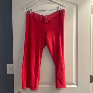 Juicy couture large pink Terry cloth Drawstring crop joggers